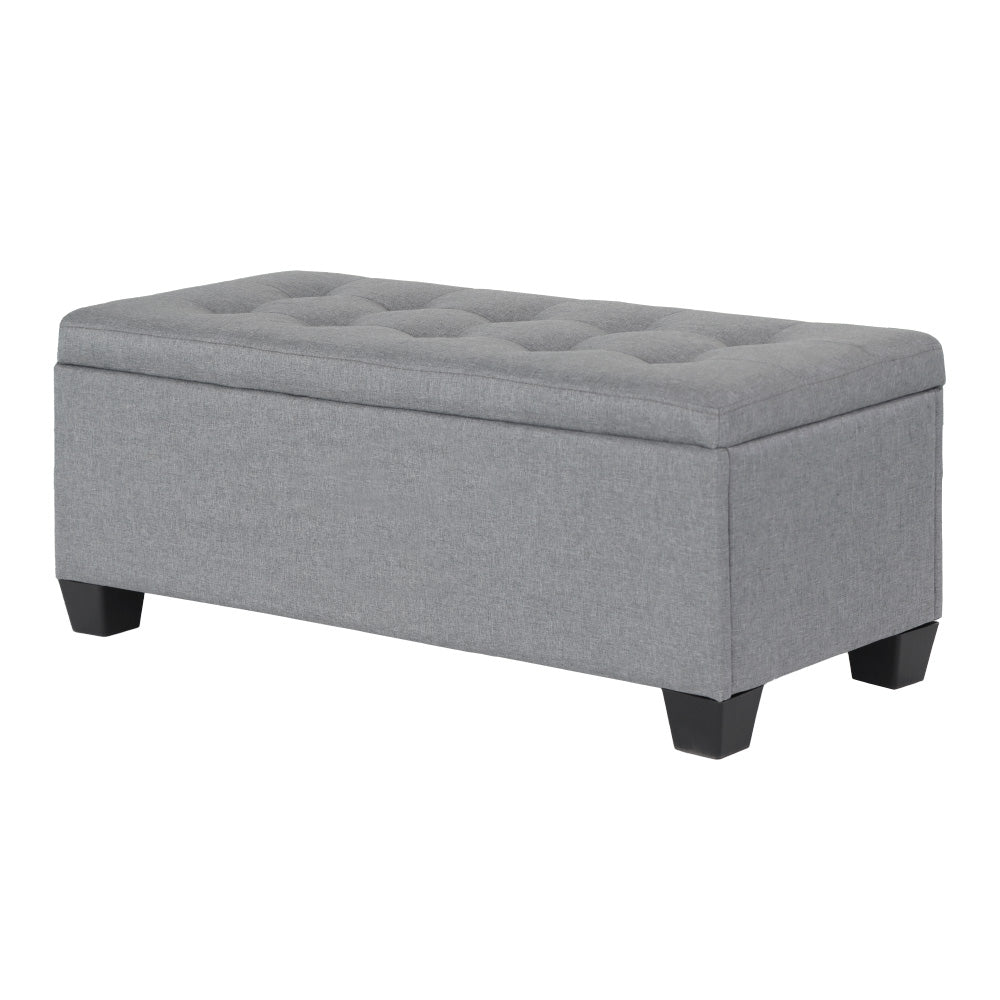 Tommie Fabric Storage Ottoman Grey - Furniture > Bedroom - Rivercity House & Home Co. (ABN 18 642 972 209) - Affordable Modern Furniture Australia