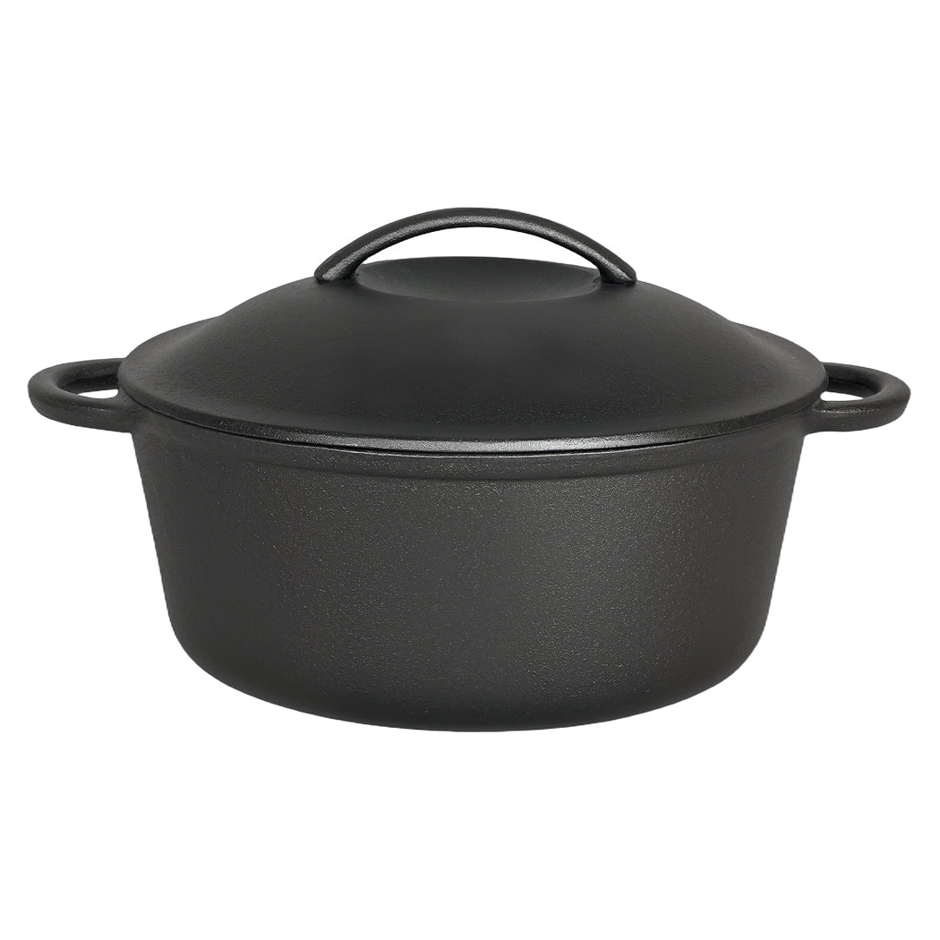 Toque 6.6L Heavy Duty Cast Iron Dutch Oven Casserole Pot - Black - Rivercity House & Home Co. (ABN 18 642 972 209) - Affordable Modern Furniture Australia