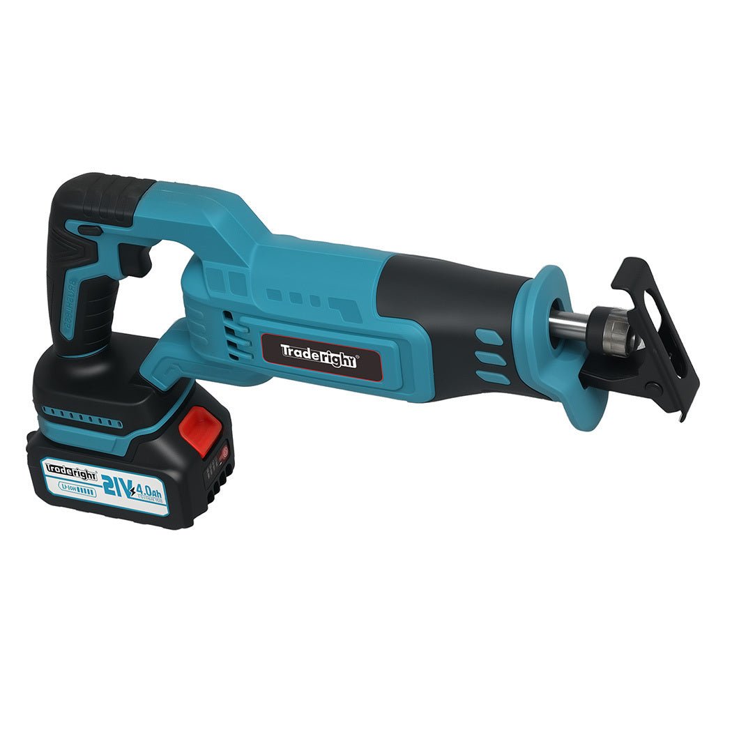 Traderight 21V Brushless Cordless Reciprocating Saw Kit with Batteries and Blades - Blue - Rivercity House & Home Co. (ABN 18 642 972 209) - Affordable Modern Furniture Australia
