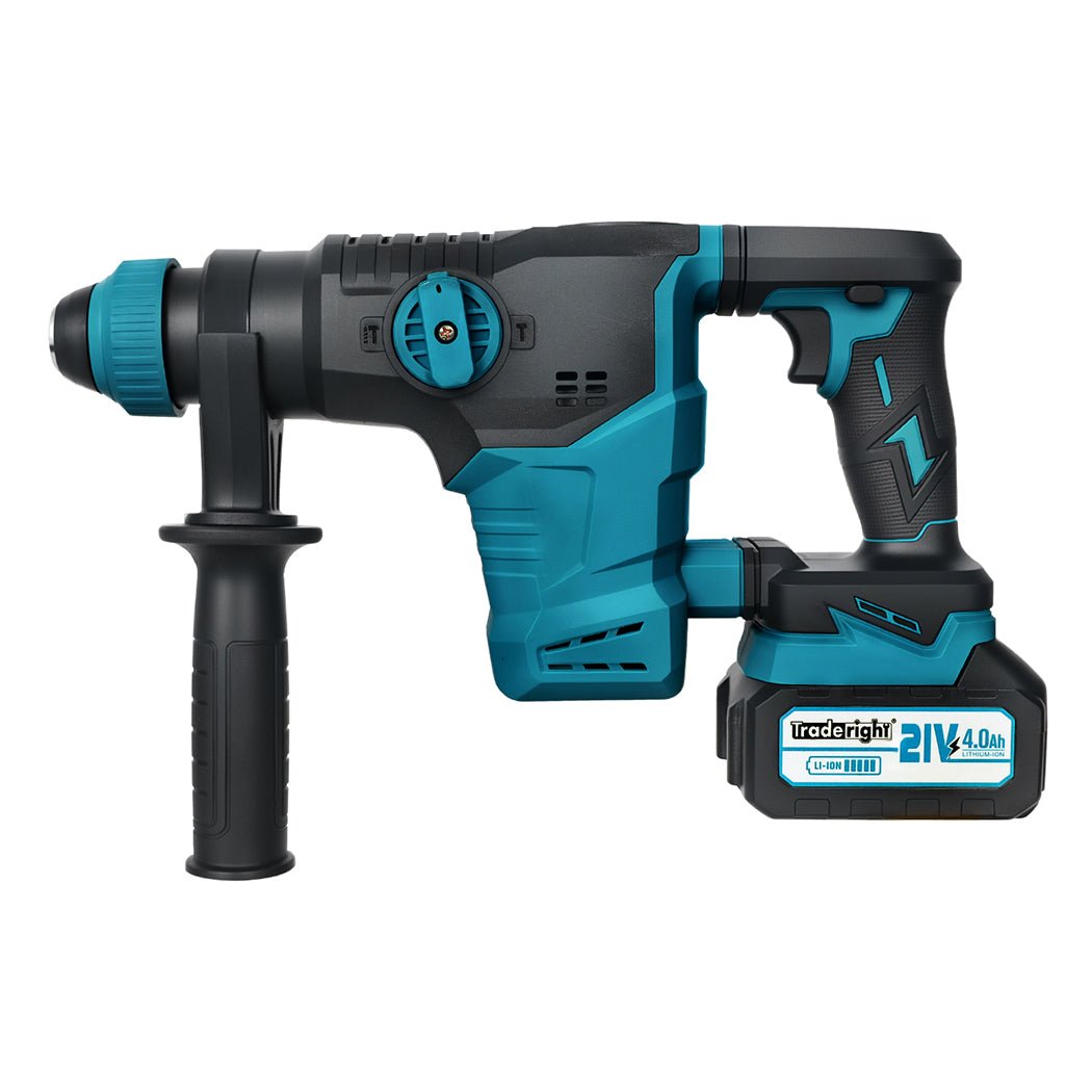 Traderight 21V Cordless Rotary Hammer Drill Tool Set - Blue - Rivercity House & Home Co. (ABN 18 642 972 209) - Affordable Modern Furniture Australia