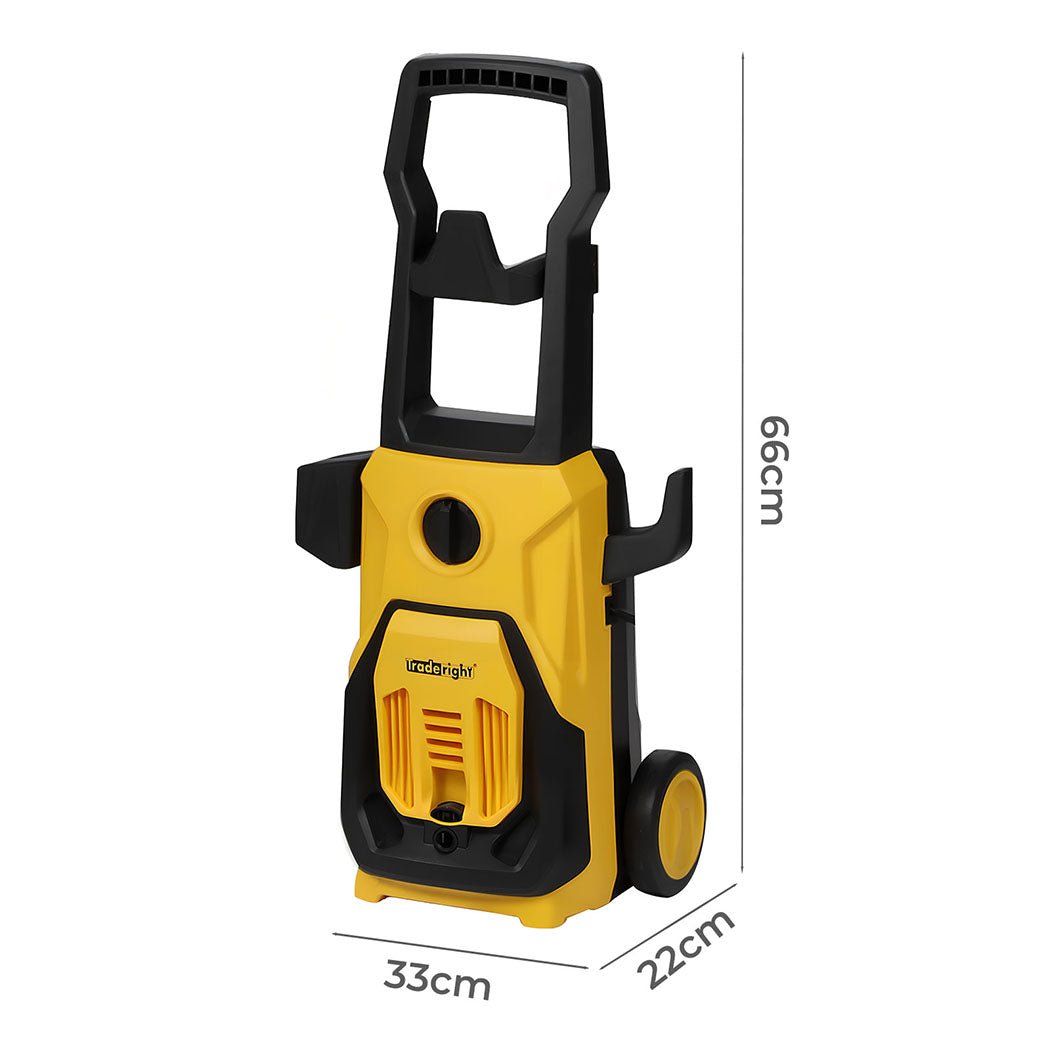 Traderight High Pressure Electric Water Washer 135bar 1800W - Yellow Black - Rivercity House & Home Co. (ABN 18 642 972 209) - Affordable Modern Furniture Australia