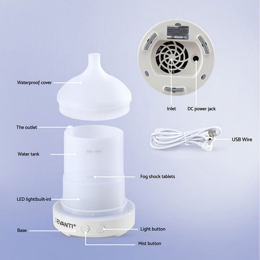 Ultrasonic Aroma Diffuser Aromatherapy 100ml LED Lights Iron Humidifier Forest - Appliances > Aroma Diffusers & Humidifiers > Aroma Diffusers - Rivercity House & Home Co. (ABN 18 642 972 209) - Affordable Modern Furniture Australia