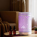 Ultrasonic 100ml Aroma Diffuser with LED Lights and Humidifier - White