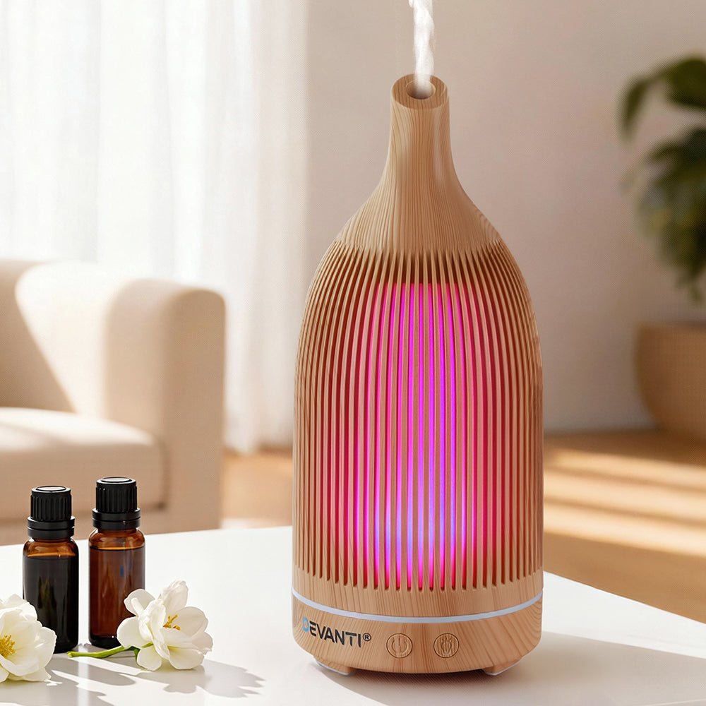Ultrasonic Aroma Diffuser Aromatherapy 200ml LED Lights Iron Humidifier Forest Light wood grain - Appliances > Aroma Diffusers & Humidifiers > Aroma Diffusers - Rivercity House & Home Co. (ABN 18 642 972 209) - Affordable Modern Furniture Australia