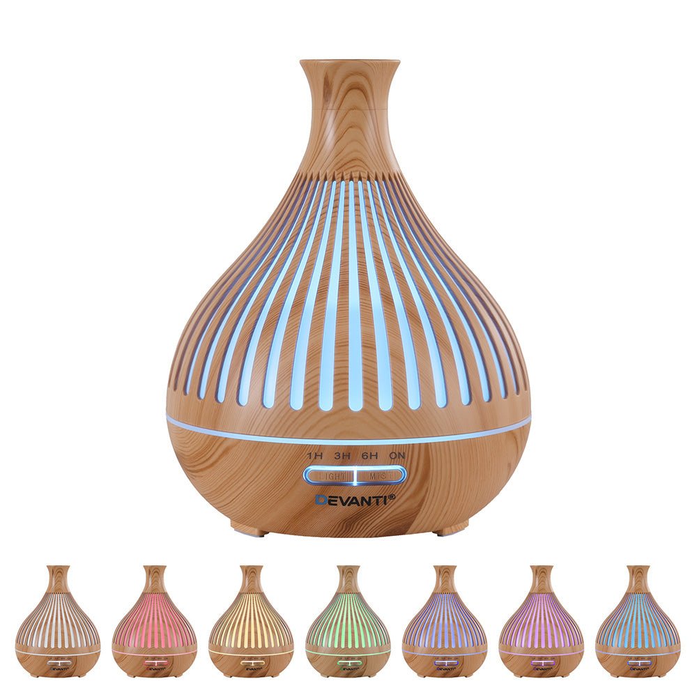 Ultrasonic Aroma Diffuser Aromatherapy 400ml LED Lights Iron Humidifier Forest Light wood grain - Appliances > Aroma Diffusers & Humidifiers > Aroma Diffusers - Rivercity House & Home Co. (ABN 18 642 972 209) - Affordable Modern Furniture Australia