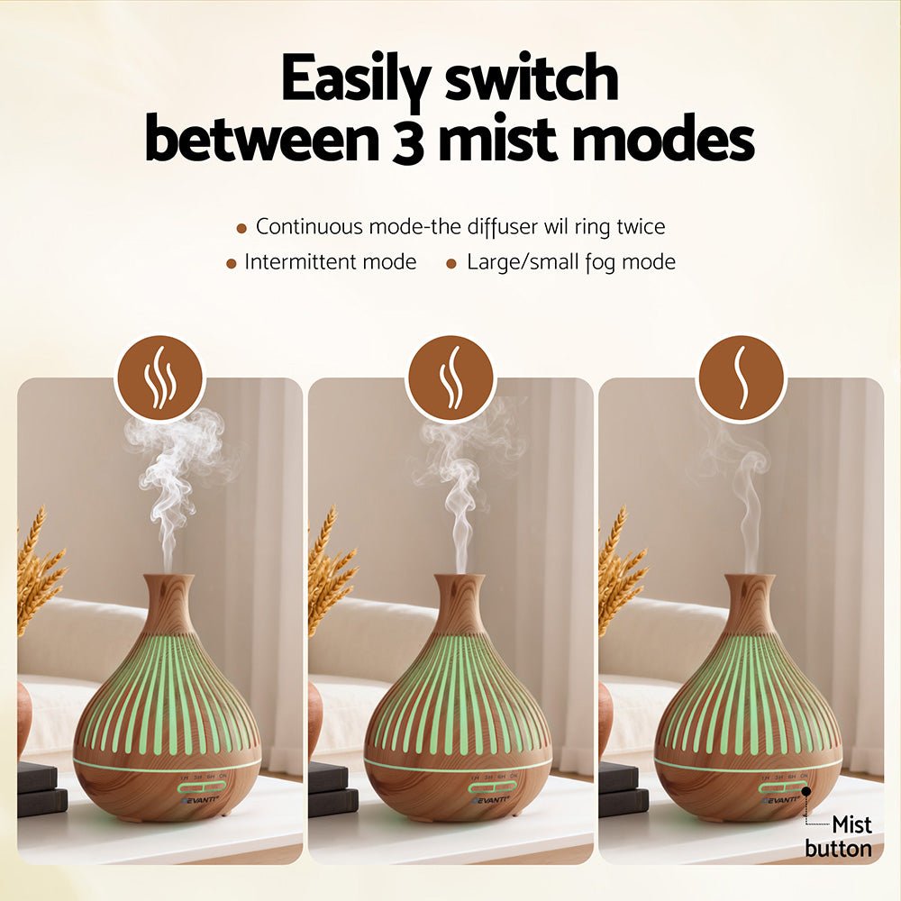 Ultrasonic Aroma Diffuser Aromatherapy 400ml LED Lights Iron Humidifier Forest Light wood grain - Appliances > Aroma Diffusers & Humidifiers > Aroma Diffusers - Rivercity House & Home Co. (ABN 18 642 972 209) - Affordable Modern Furniture Australia