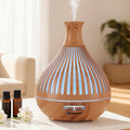 Ultrasonic 400ml Aroma Diffuser with LED Lights and Humidifier - Light Wood Grain