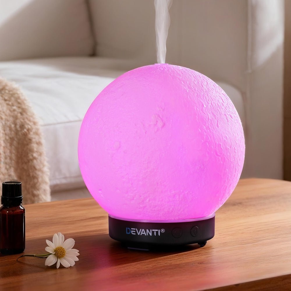 Ultrasonic Aroma Diffuser Aromatherapy Moon Lamp 100ml - Appliances > Aroma Diffusers & Humidifiers > Aroma Diffusers - Rivercity House & Home Co. (ABN 18 642 972 209) - Affordable Modern Furniture Australia