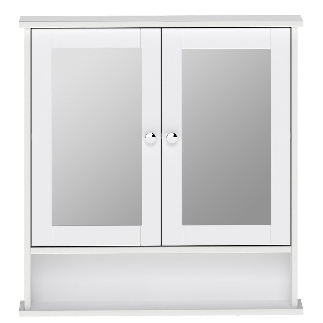 Wall Mounted Bathroom Mirror Cabinet with Adjustable Shelves - White - Rivercity House & Home Co. (ABN 18 642 972 209) - Affordable Modern Furniture Australia