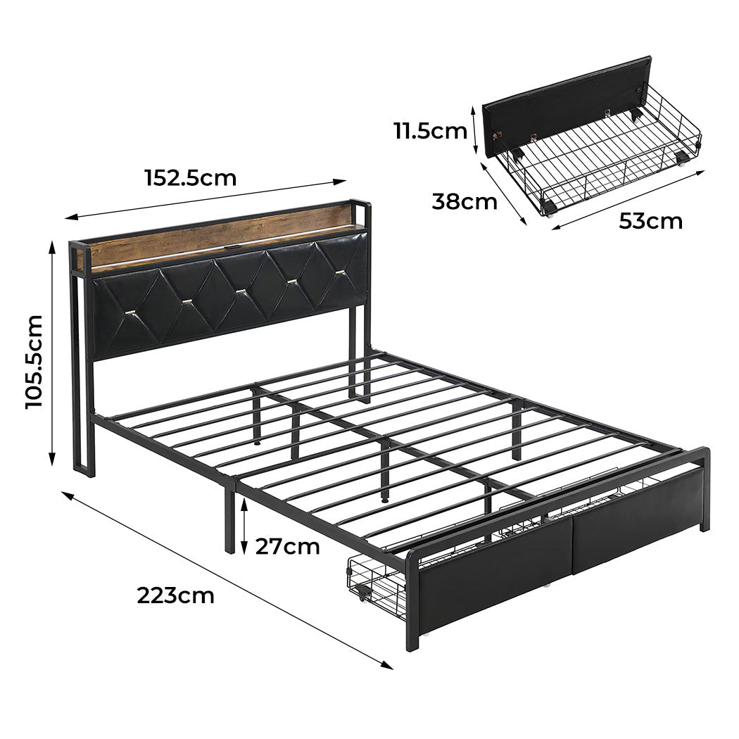 Waverton King Storage Bed with LED Headboard – Black - Rivercity House & Home Co. (ABN 18 642 972 209) - Affordable Modern Furniture Australia