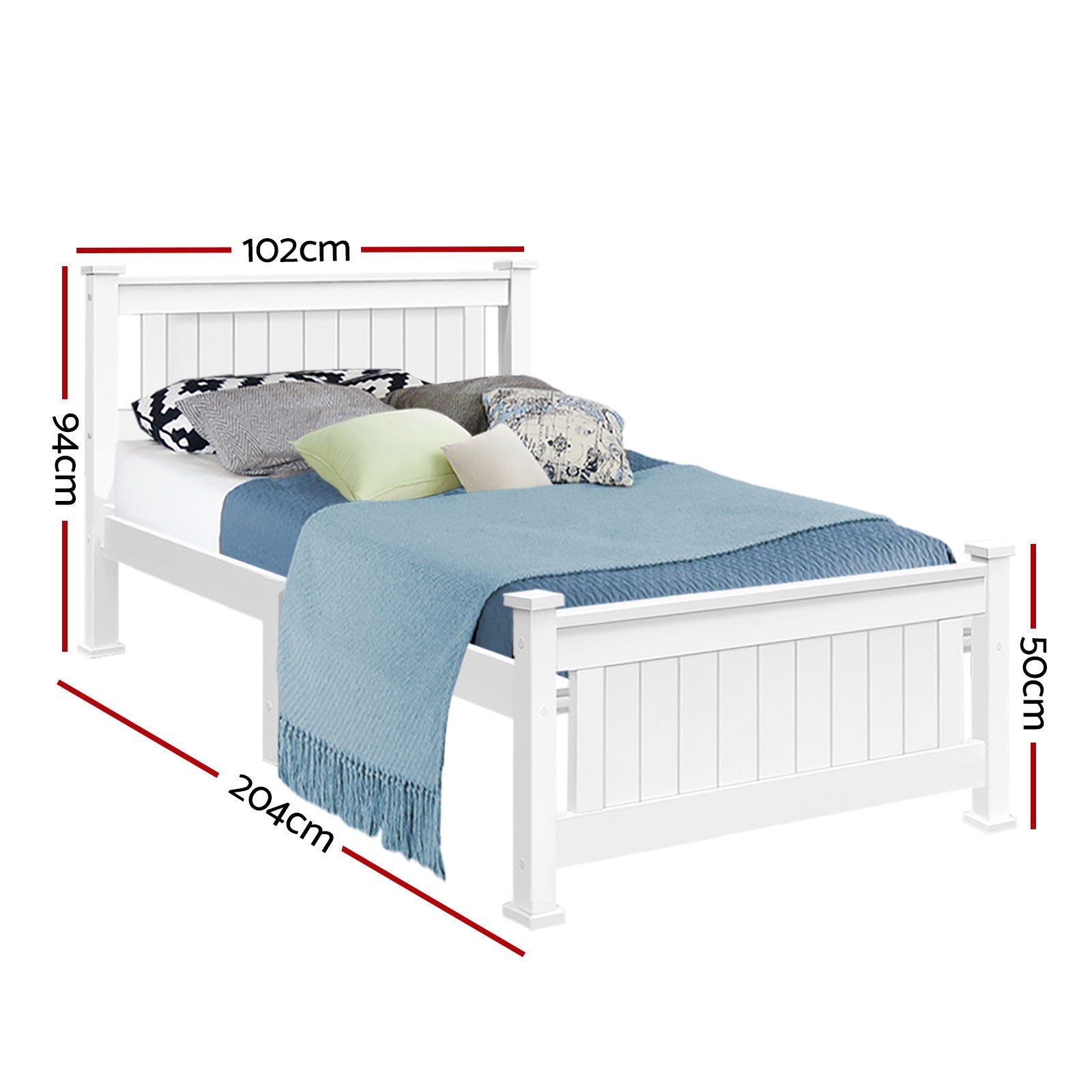 Wendy Wooden Single Bed Frame White - Rivercity House & Home Co. (ABN 18 642 972 209) - Affordable Modern Furniture Australia