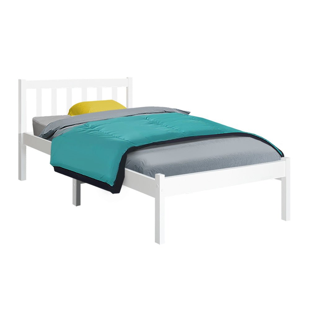 Whitehaven Wooden Single Bed Frame White - Rivercity House & Home Co. (ABN 18 642 972 209) - Affordable Modern Furniture Australia