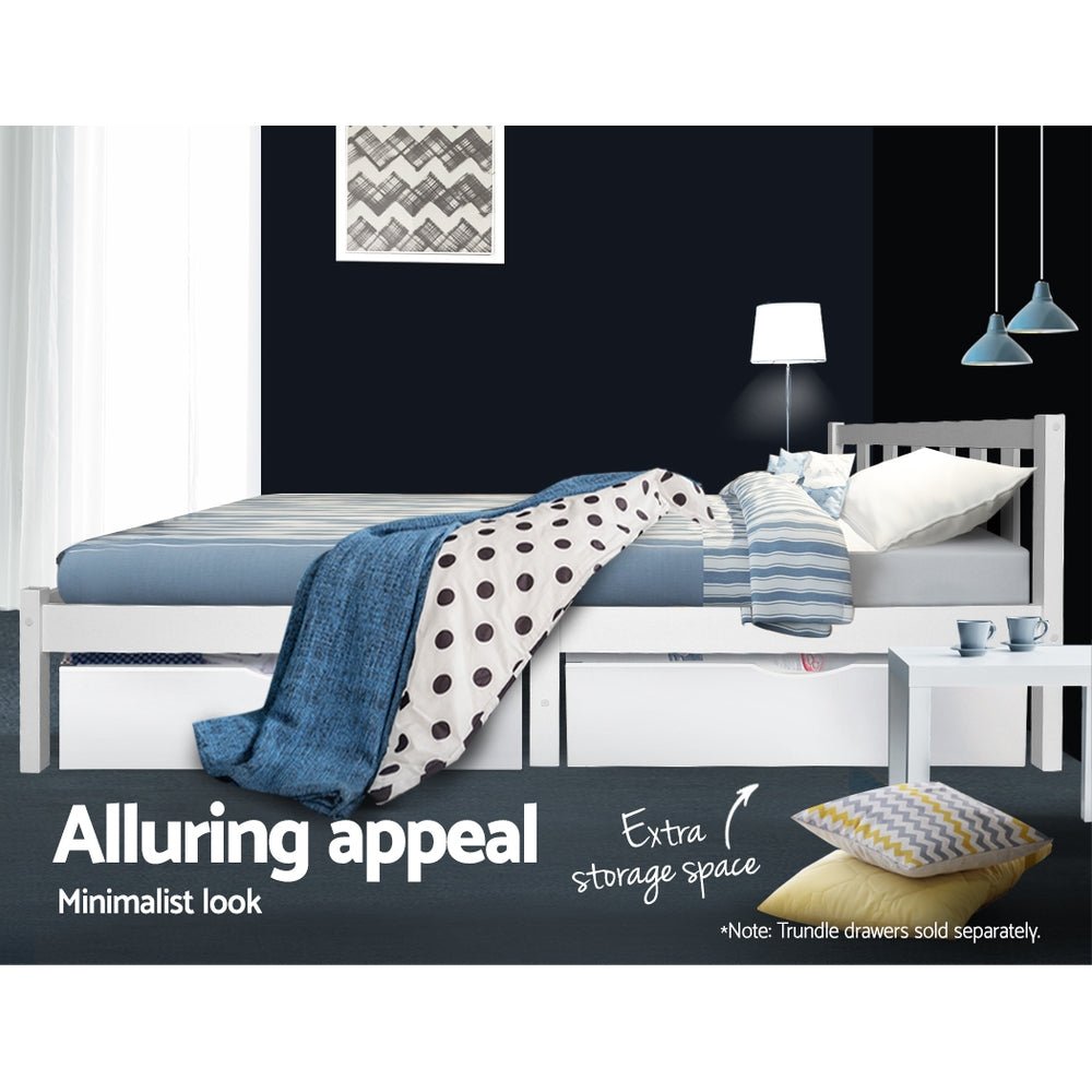 Whitehaven Wooden Single Bed Frame White - Rivercity House & Home Co. (ABN 18 642 972 209) - Affordable Modern Furniture Australia