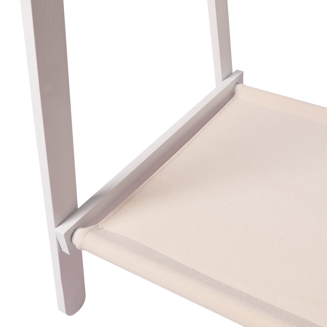 Wooden Clothes Rack Wardrobe with Shoe Rack and Hooks - White - Rivercity House & Home Co. (ABN 18 642 972 209) - Affordable Modern Furniture Australia