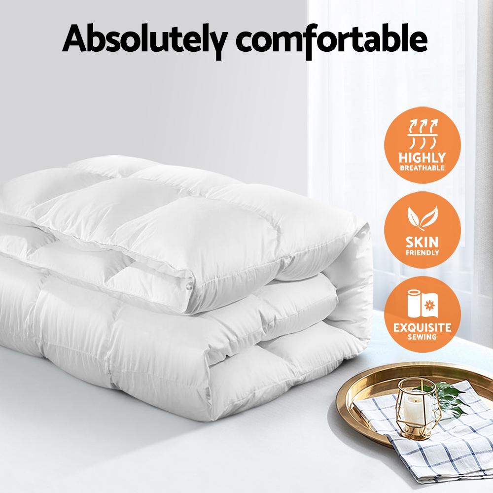 800GSM Goose Down Feather Quilt Cover Duvet Doona White Queen - Rivercity House & Home Co. (ABN 18 642 972 209) - Affordable Modern Furniture Australia