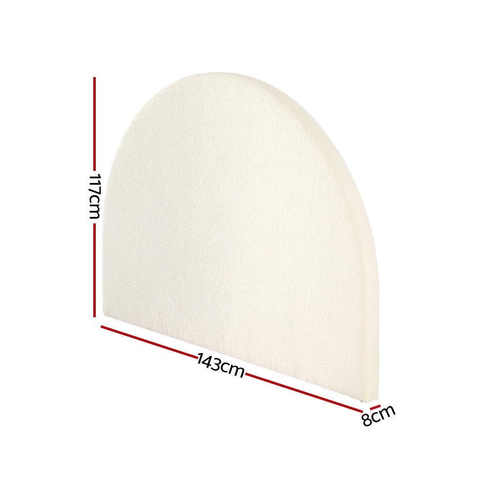 Double Size | Grei Boucle Bed Head Headboard White - Furniture > Bedroom - Rivercity House & Home Co. (ABN 18 642 972 209) - Affordable Modern Furniture Australia