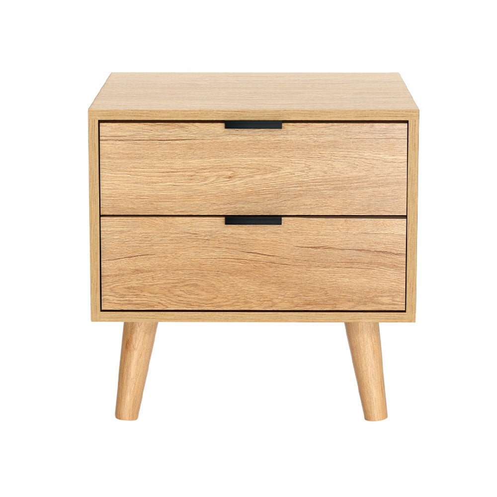 2 Drawer Bedside Table Pine - Furniture > Bedroom - Rivercity House & Home Co. (ABN 18 642 972 209) - Affordable Modern Furniture Australia
