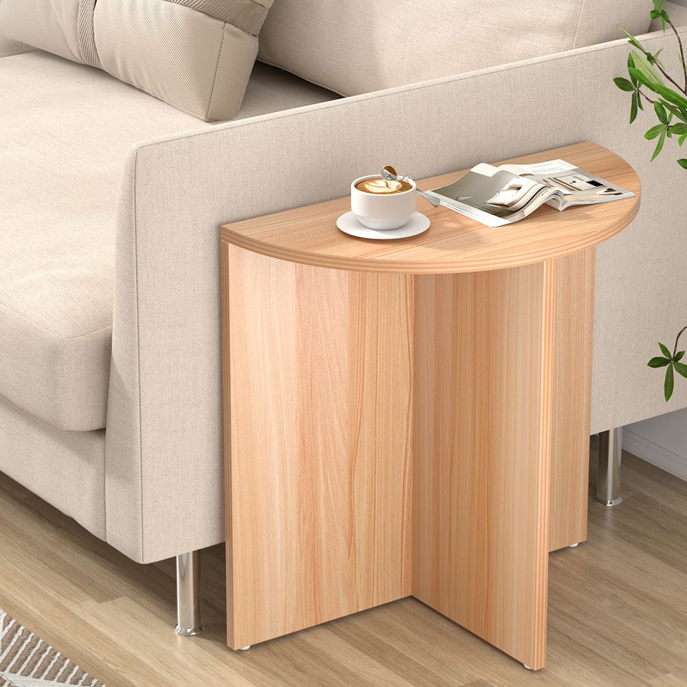 Coffee Table Side End Semi-circle Tables Bedside Sofa Wooden Table - Furniture > Living Room - Rivercity House & Home Co. (ABN 18 642 972 209) - Affordable Modern Furniture Australia