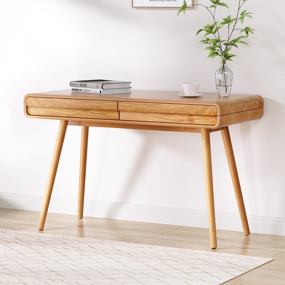 Scandinavian-style Computer Desk Console Table Duo Natural - Furniture ...