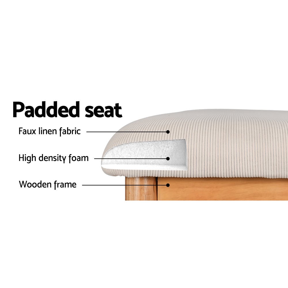 Dining Bench Seat Stool Cushion Furniture Oak 106cm - Furniture > Dining - Rivercity House & Home Co. (ABN 18 642 972 209) - Affordable Modern Furniture Australia
