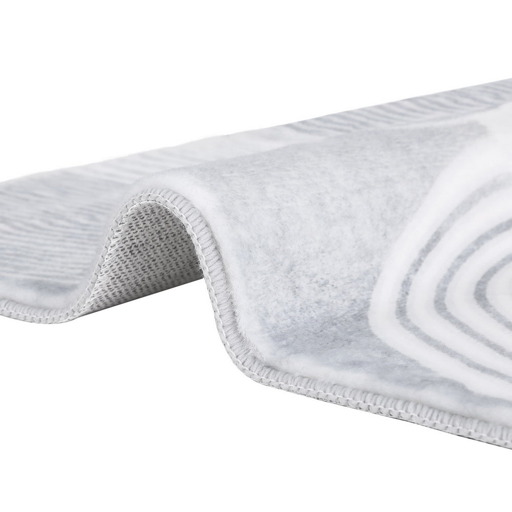 Cyril Floor Rug 120cmx160cm Faux Rabbit Fur Style - White & Grey - Home & Garden > Rugs - Rivercity House & Home Co. (ABN 18 642 972 209) - Affordable Modern Furniture Australia