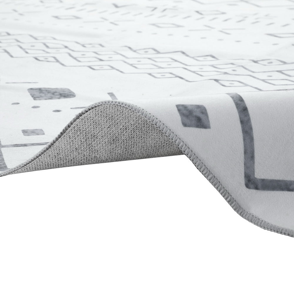 Una Floor Rug 120x160cm Soft Crystal Velvet Short Pile - White & Grey - Home & Garden > Rugs - Rivercity House & Home Co. (ABN 18 642 972 209) - Affordable Modern Furniture Australia