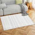Una Floor Rug 120x160cm Soft Crystal Velvet Short Pile - White & Grey