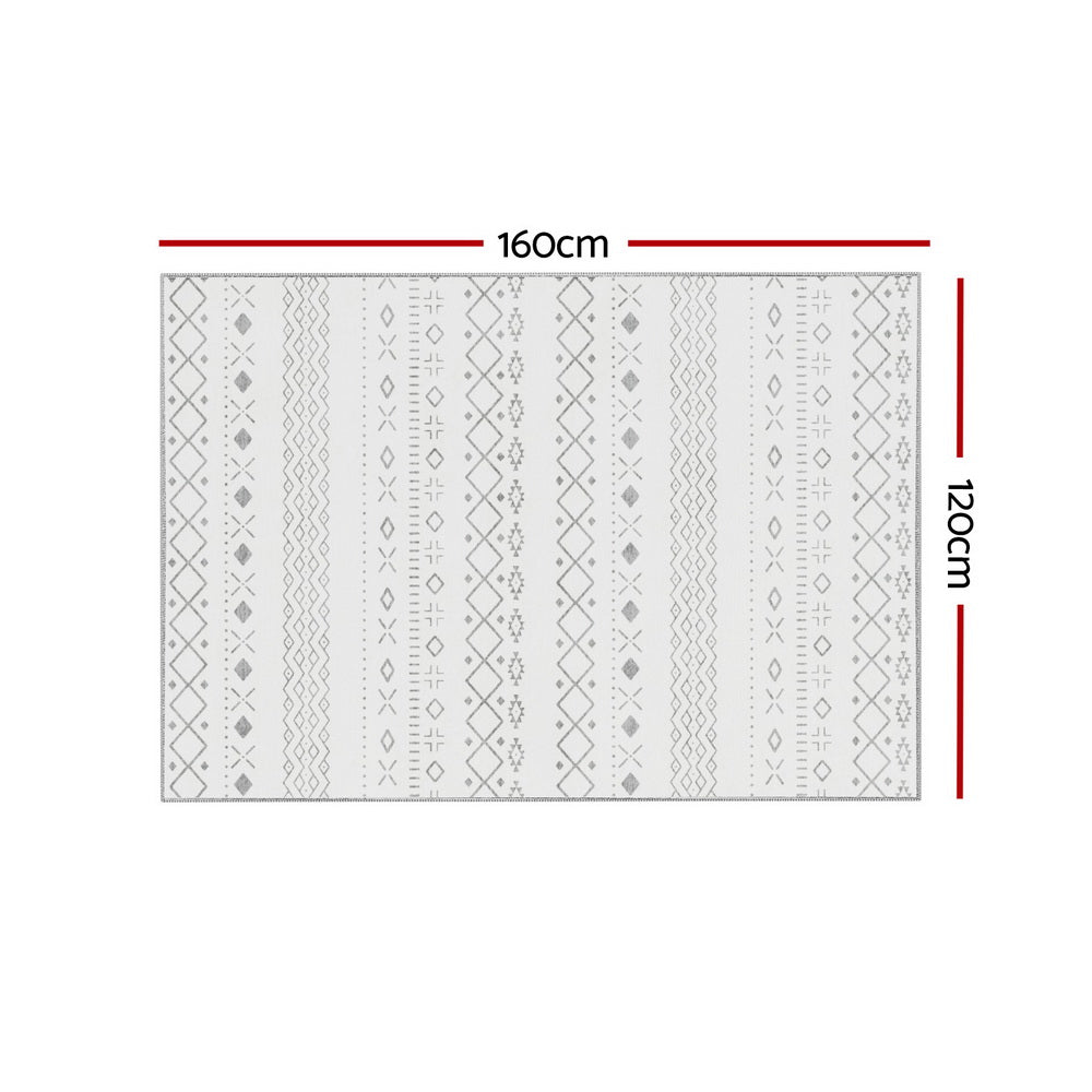 Una Floor Rug 120x160cm Soft Crystal Velvet Short Pile - White & Grey - Home & Garden > Rugs - Rivercity House & Home Co. (ABN 18 642 972 209) - Affordable Modern Furniture Australia