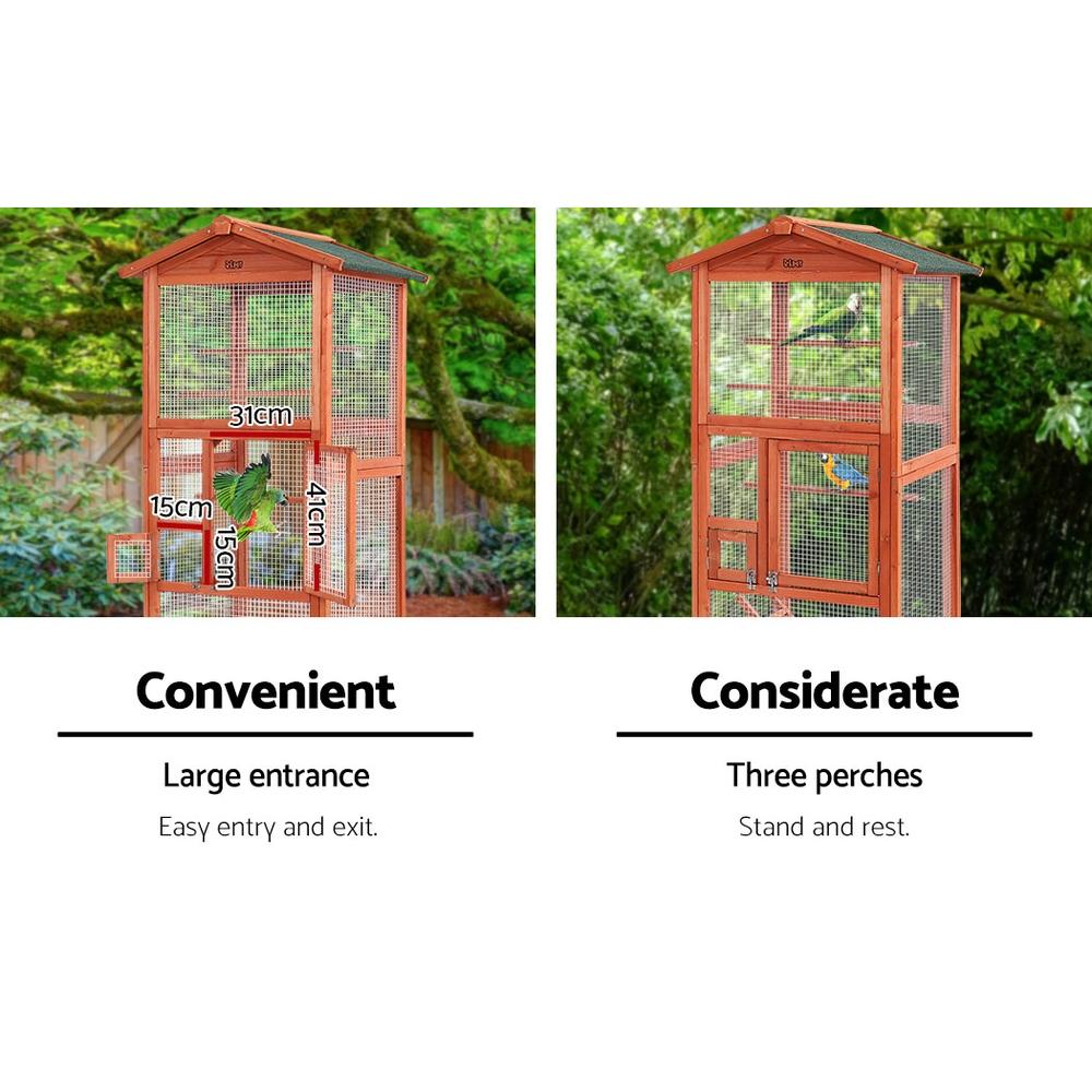 Bird Cage Wooden Pet Cages Aviary Large Carrier Travel Canary Cockatoo Parrot XL - Pet Care - Rivercity House & Home Co. (ABN 18 642 972 209) - Affordable Modern Furniture Australia