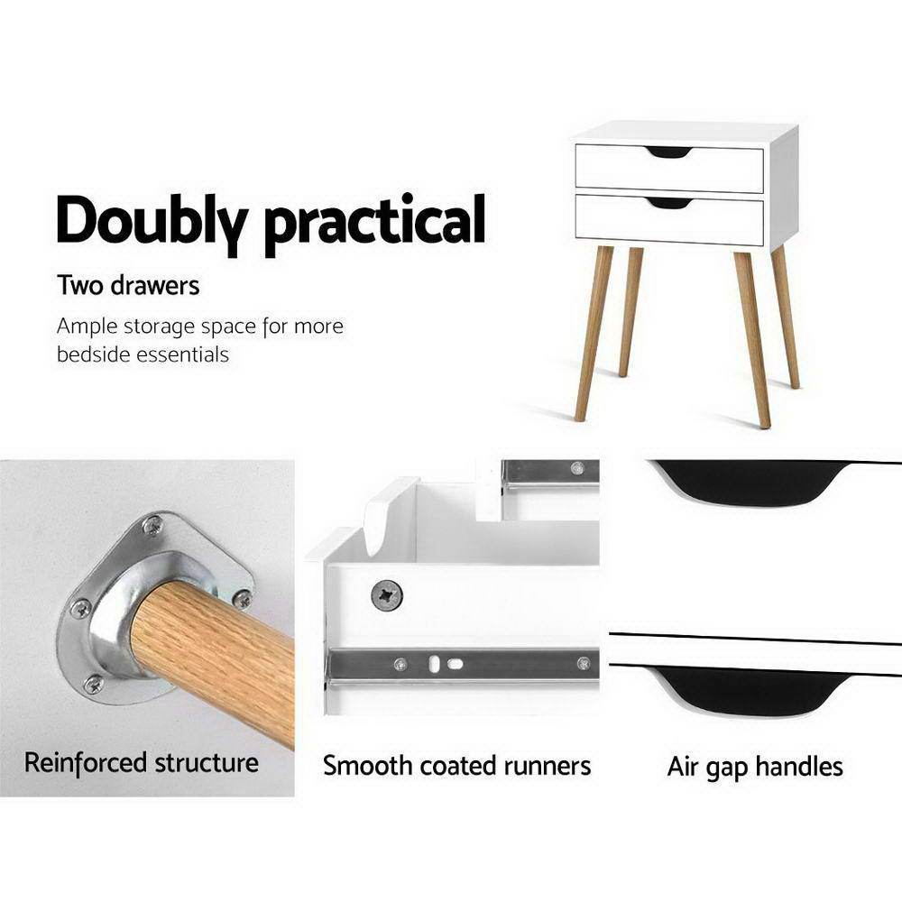 Bodie Bedside Table White - Furniture > Bedroom - Rivercity House & Home Co. (ABN 18 642 972 209) - Affordable Modern Furniture Australia