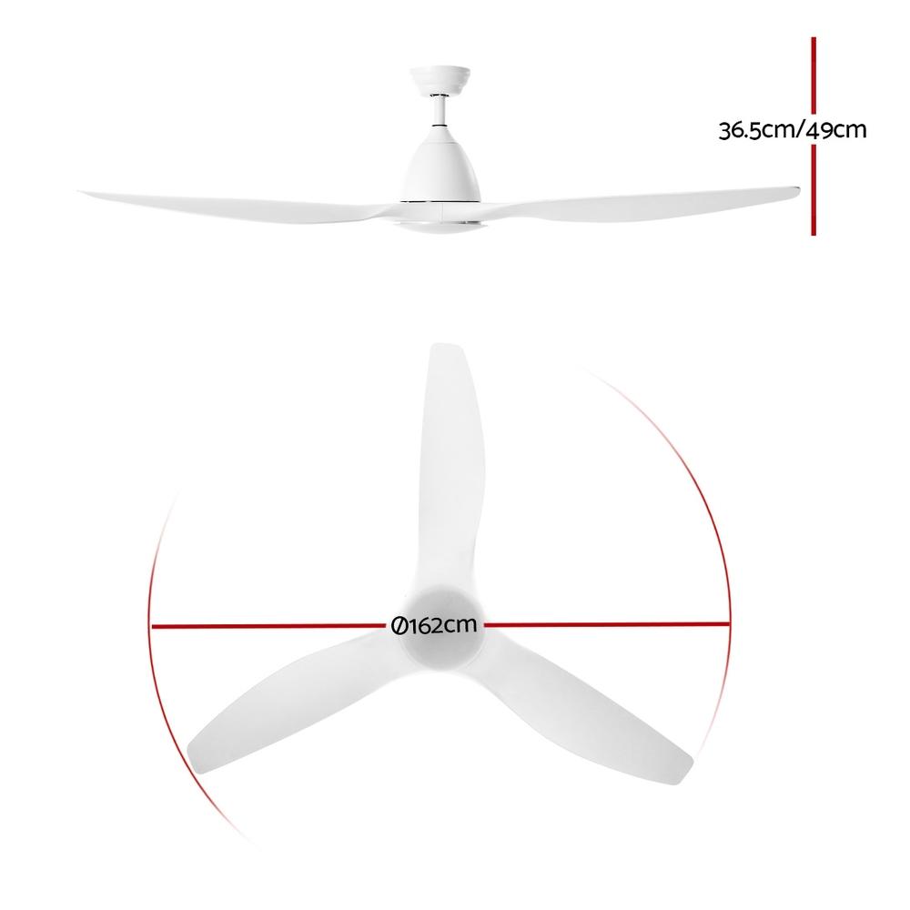 64'' DC Motor Ceiling Fan With Light LED Remote Control Fans 3 Blades - Rivercity House & Home Co. (ABN 18 642 972 209) - Affordable Modern Furniture Australia