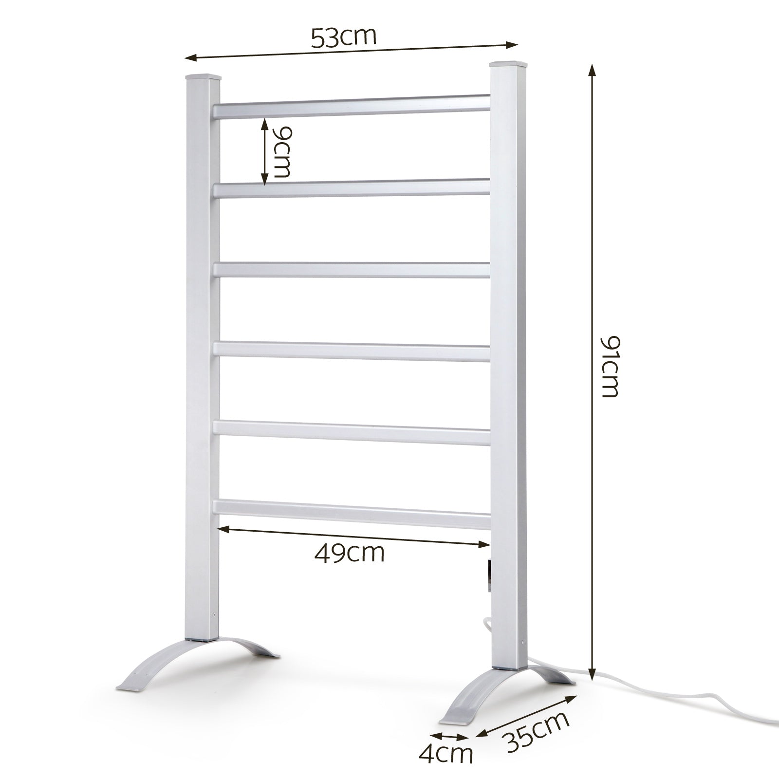 Devanti Electric Heated Towel Rail Rack 6 Bars with Timer Clothes Dry Warmer - Home & Garden > Bathroom Accessories - Rivercity House & Home Co. (ABN 18 642 972 209) - Affordable Modern Furniture Australia