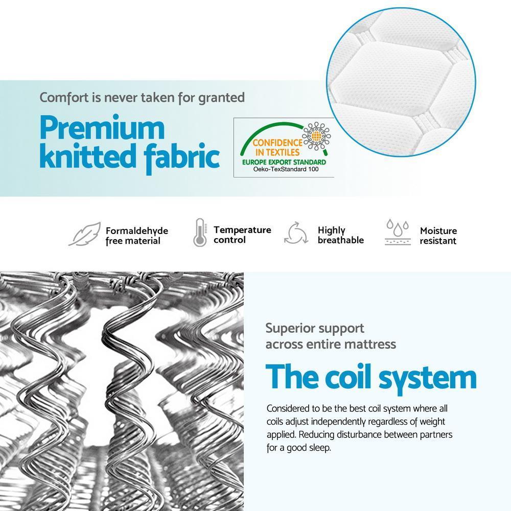 Double Package | Coogee Bed Grey & Normay Series Pillow Top Mattress (Medium Firm) - Furniture > Bedroom - Rivercity House & Home Co. (ABN 18 642 972 209) - Affordable Modern Furniture Australia