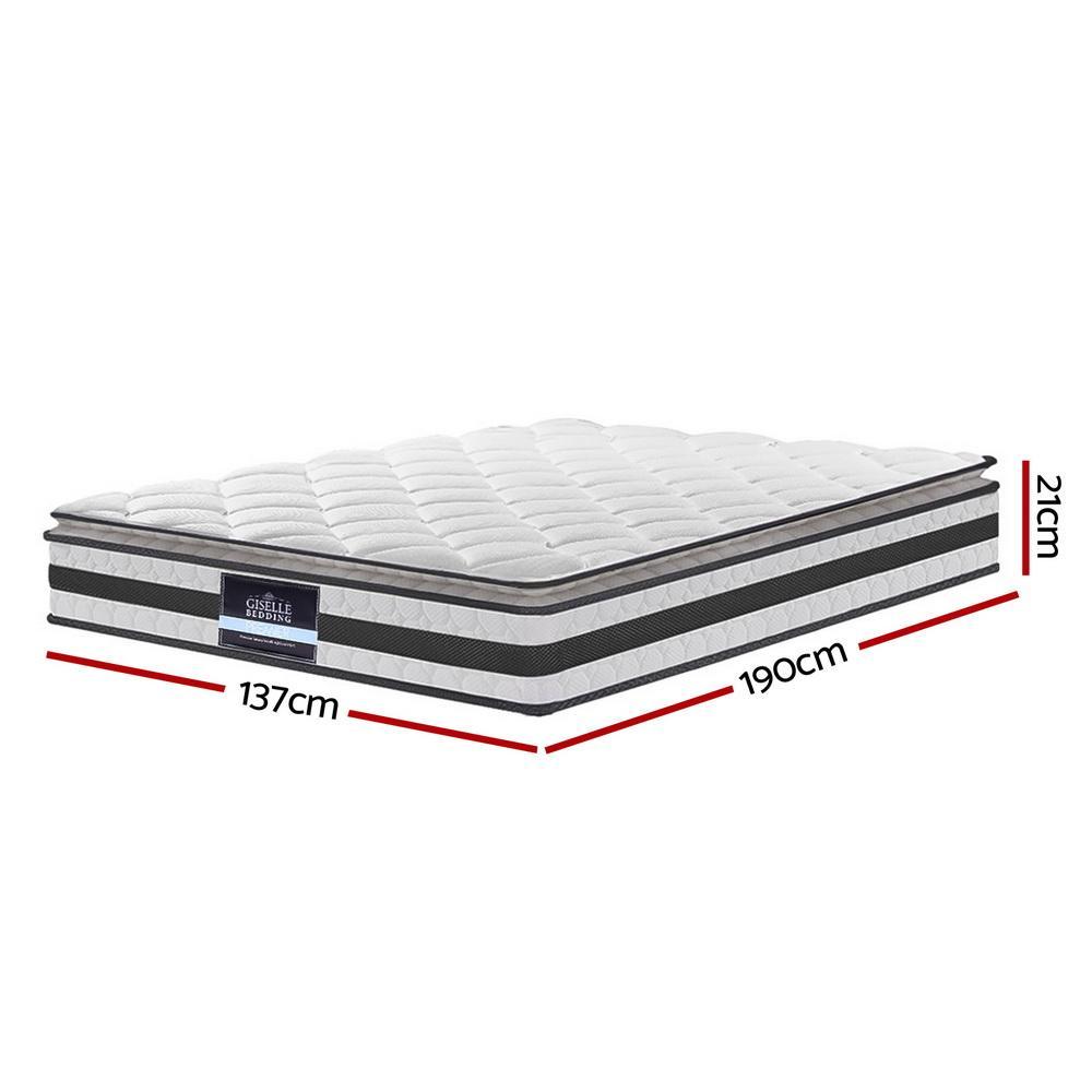 Double Package | Coogee Bed Grey & Normay Series Pillow Top Mattress (Medium Firm) - Furniture > Bedroom - Rivercity House & Home Co. (ABN 18 642 972 209) - Affordable Modern Furniture Australia