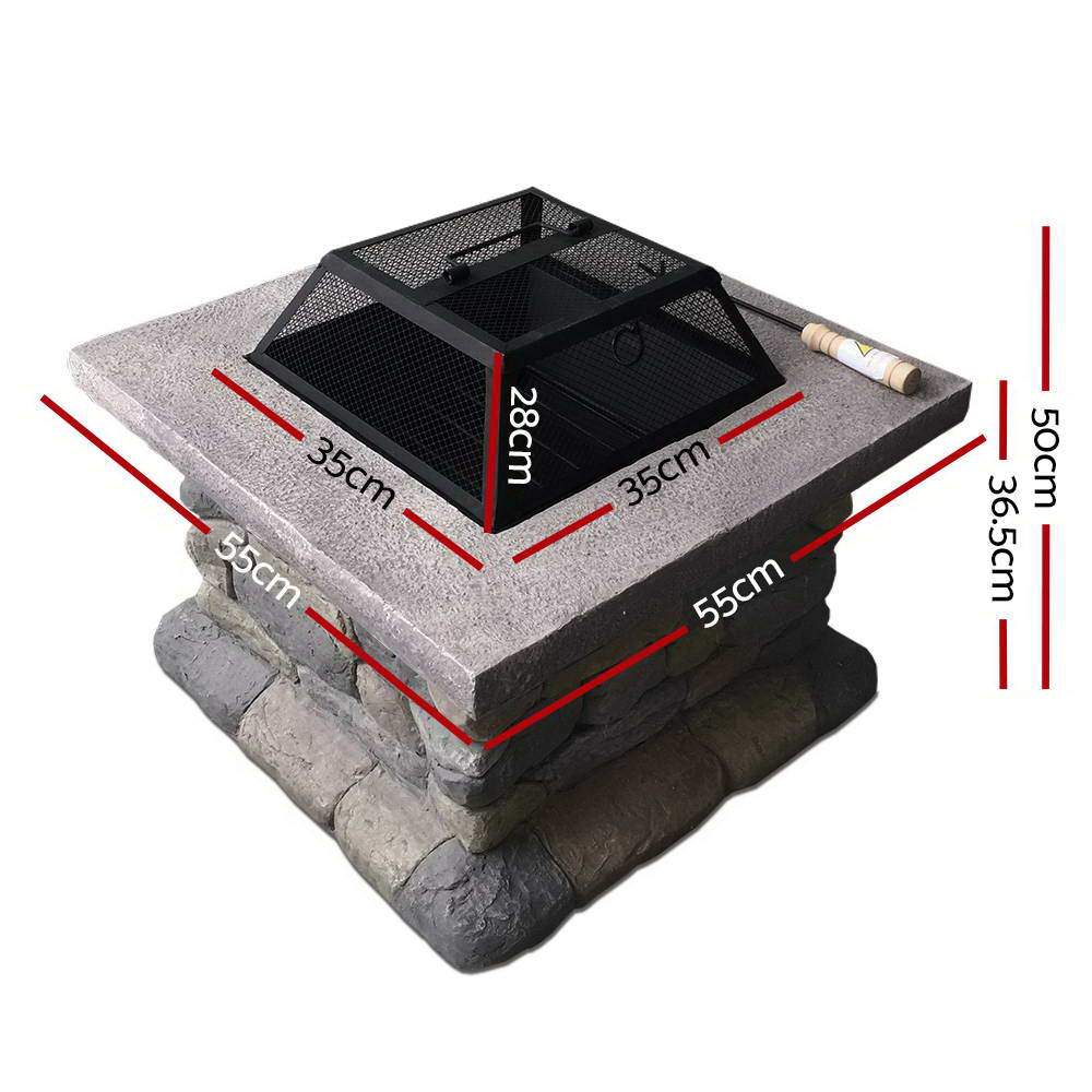 Fire Pit Outdoor Table Charcoal Garden Fireplace Backyard Firepit Heater - Rivercity House & Home Co. (ABN 18 642 972 209) - Affordable Modern Furniture Australia