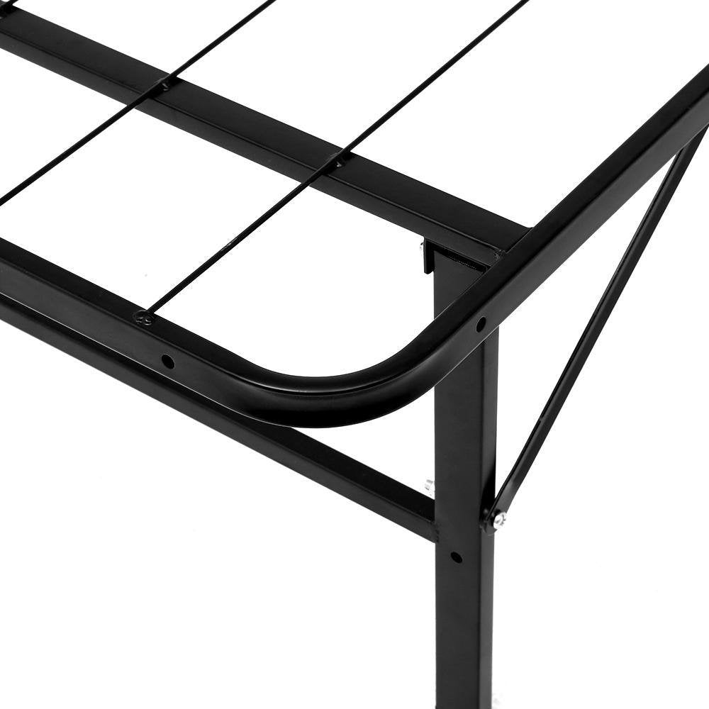Foldable Metal King Single Bed Frame Black - Rivercity House & Home Co. (ABN 18 642 972 209) - Affordable Modern Furniture Australia