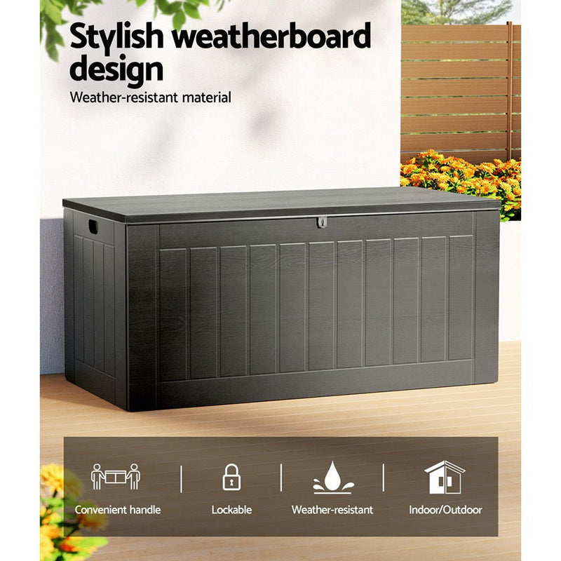 Outdoor Lockable Storage Box 830L Grey - Home & Garden > Storage - Rivercity House & Home Co. (ABN 18 642 972 209) - Affordable Modern Furniture Australia