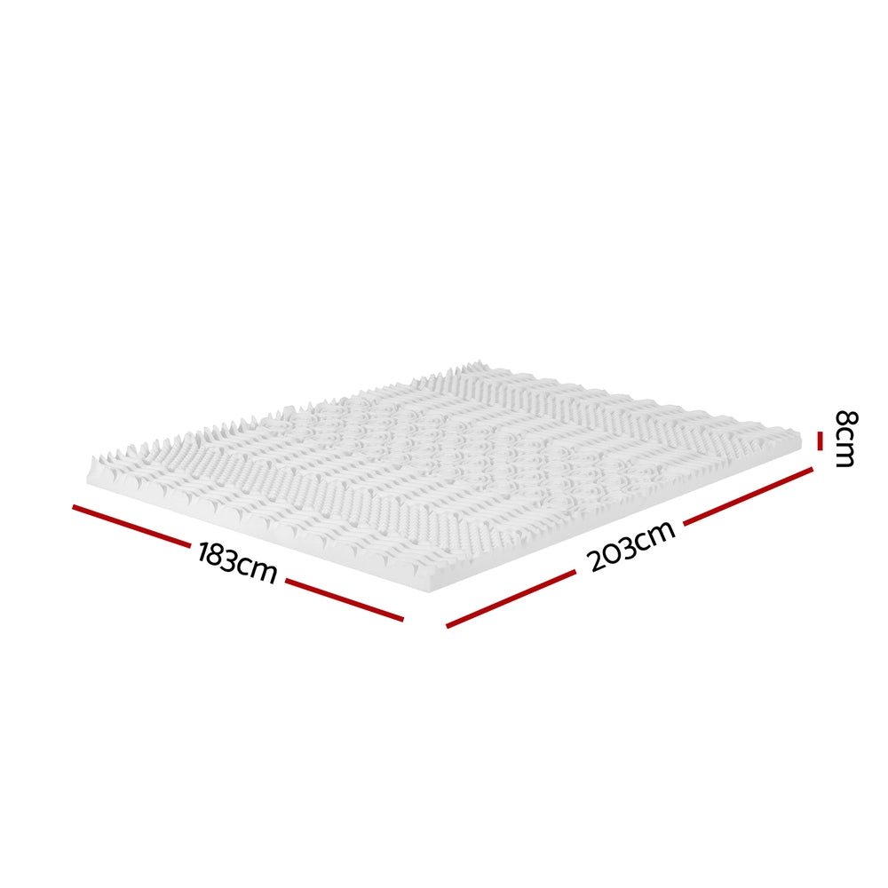 7-Zone Airflow Memory Foam Mattress Topper 8cm Thick - King - Furniture > Mattresses - Rivercity House & Home Co. (ABN 18 642 972 209) - Affordable Modern Furniture Australia