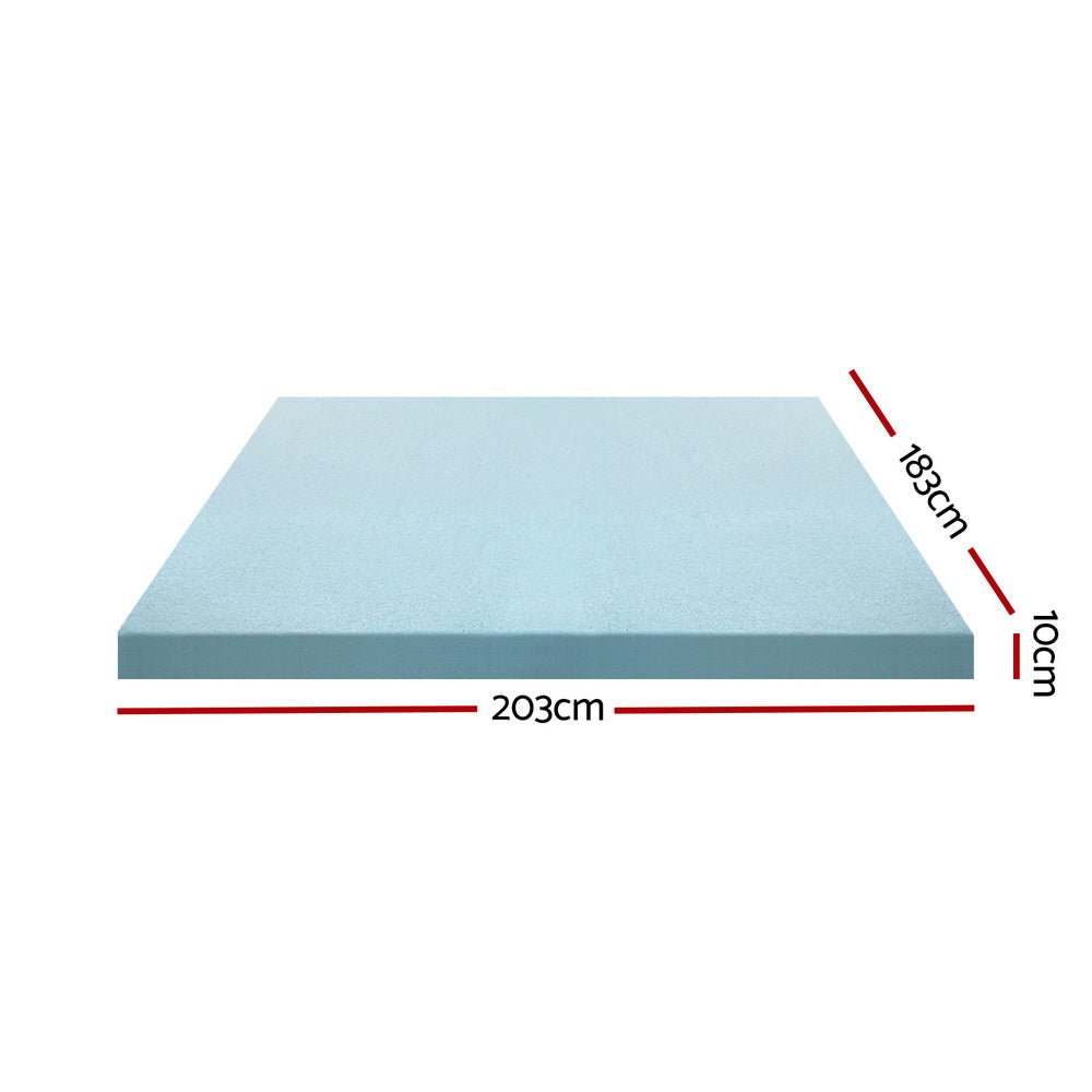 10cm Thick Deluxe Memory Foam Mattress Topper Cool Gel - King - Furniture > Mattresses - Rivercity House & Home Co. (ABN 18 642 972 209) - Affordable Modern Furniture Australia