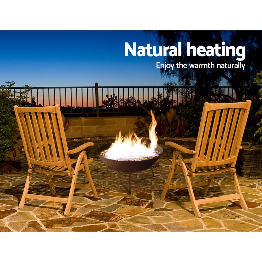 Fire Pit Outdoor Heater Charcoal Rustic Burner Steel Fireplace 70CM - Rivercity House & Home Co. (ABN 18 642 972 209) - Affordable Modern Furniture Australia