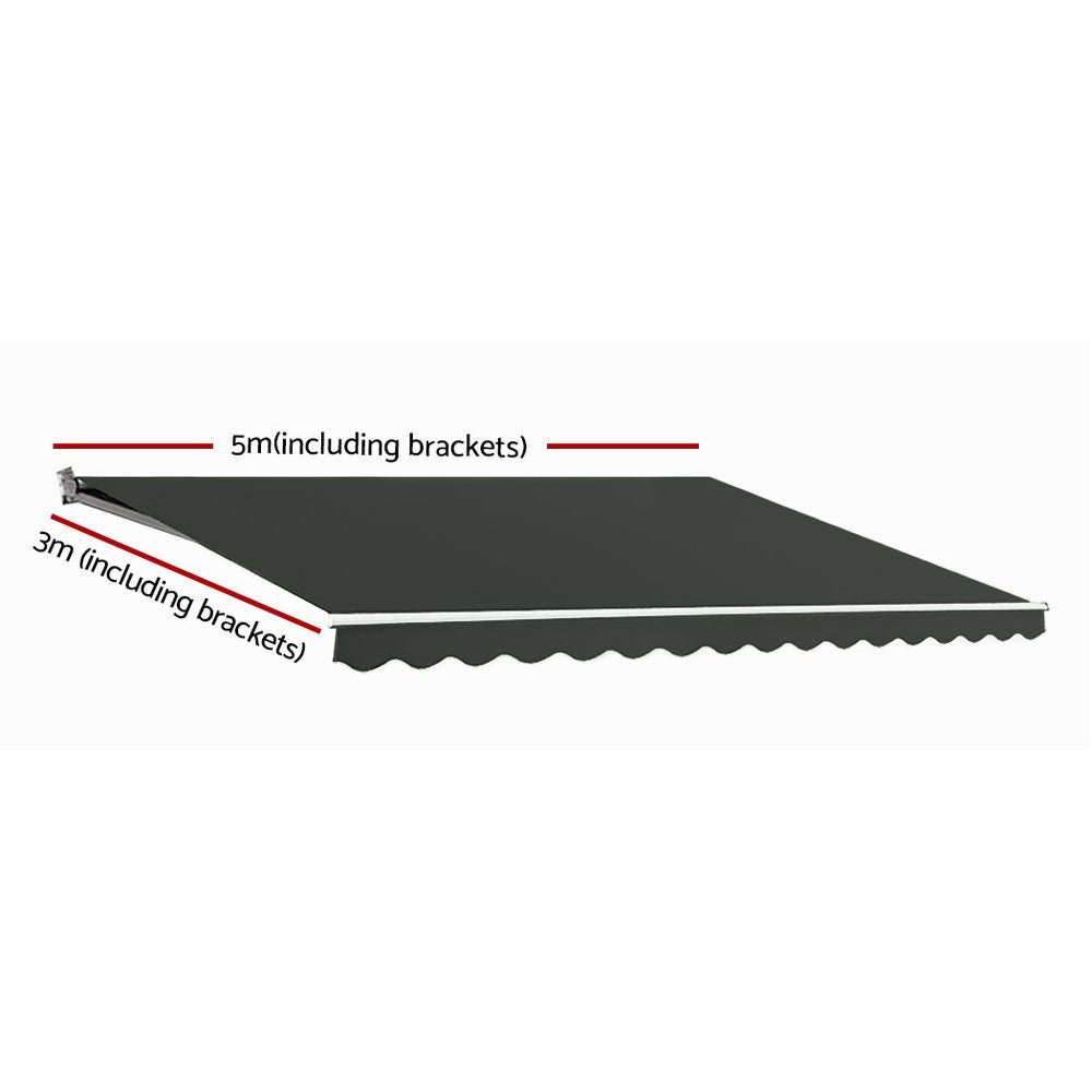 Folding Arm Awning Motorised Retractable Outdoor Sunshade 5X3M - Home & Garden > Shading - Rivercity House & Home Co. (ABN 18 642 972 209) - Affordable Modern Furniture Australia