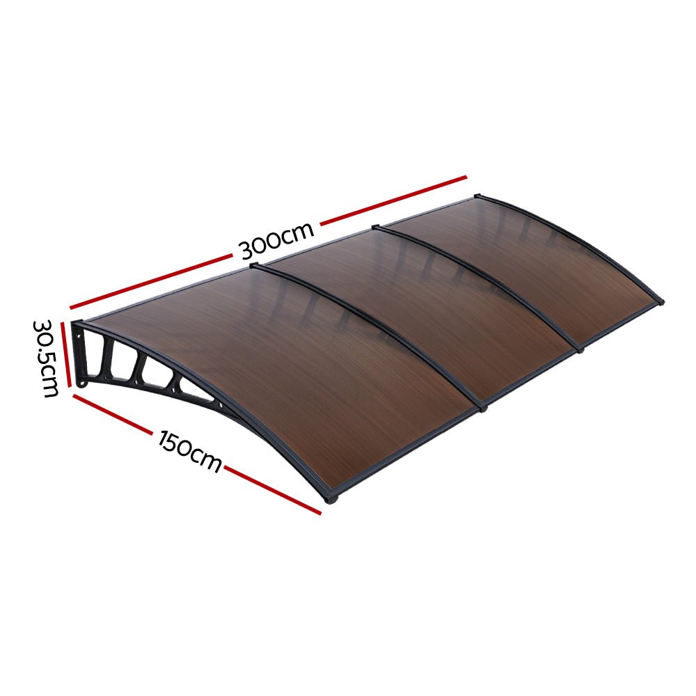Window Door Awning Door Canopy Outdoor Patio Cover Shade 1.5mx3m DIY BR - Home & Garden > Shading - Rivercity House & Home Co. (ABN 18 642 972 209) - Affordable Modern Furniture Australia