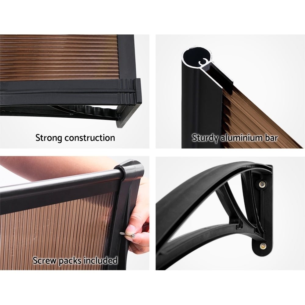 Window Door Awning Door Canopy Patio UV Sun Shield 1mx4m DIY BR - Home & Garden > Shading - Rivercity House & Home Co. (ABN 18 642 972 209) - Affordable Modern Furniture Australia