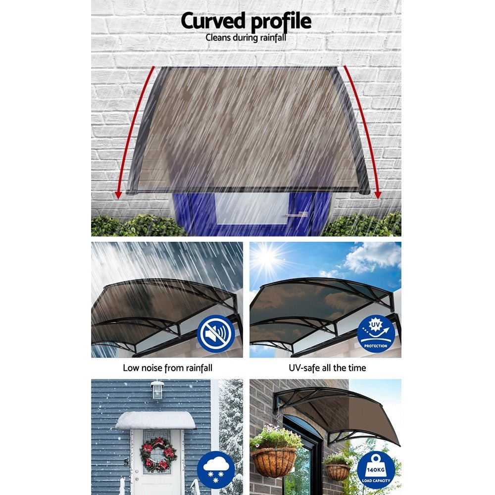 Window Door Awning Door Canopy Patio UV Sun Shield 1mx4m DIY BR - Home & Garden > Shading - Rivercity House & Home Co. (ABN 18 642 972 209) - Affordable Modern Furniture Australia
