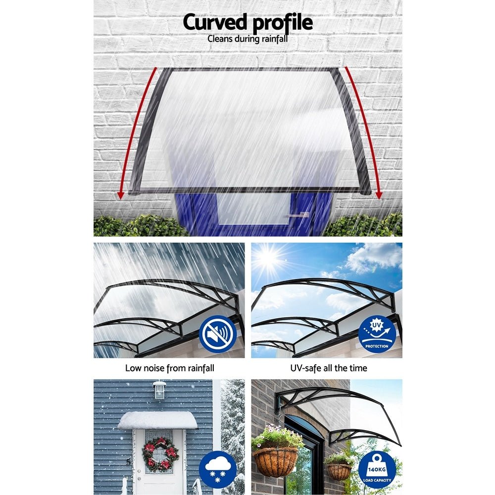 Window Door Awning Door Canopy Patio UV Sun Shield 1mx4m DIY - Home & Garden > Shading - Rivercity House & Home Co. (ABN 18 642 972 209) - Affordable Modern Furniture Australia