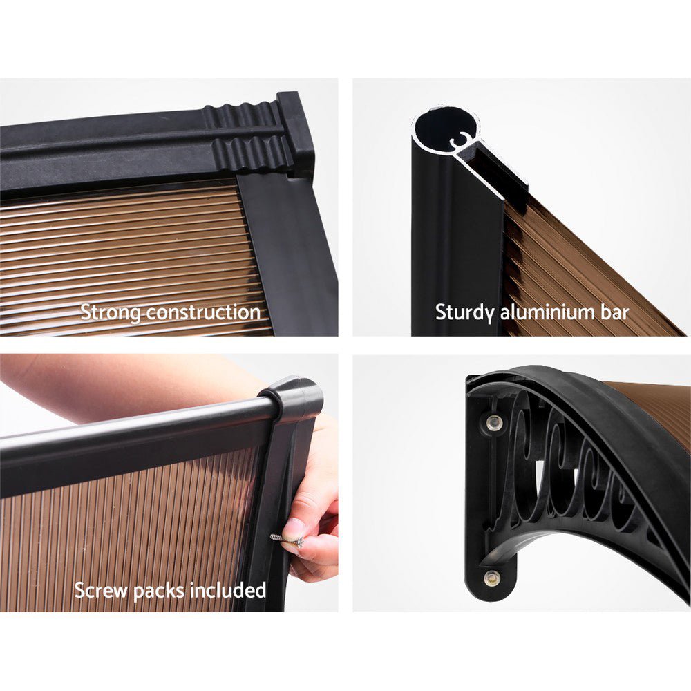 Window Door Awning Door Canopy Patio UV Sun Shield BROWN 1mx4m DIY - Home & Garden > Shading - Rivercity House & Home Co. (ABN 18 642 972 209) - Affordable Modern Furniture Australia