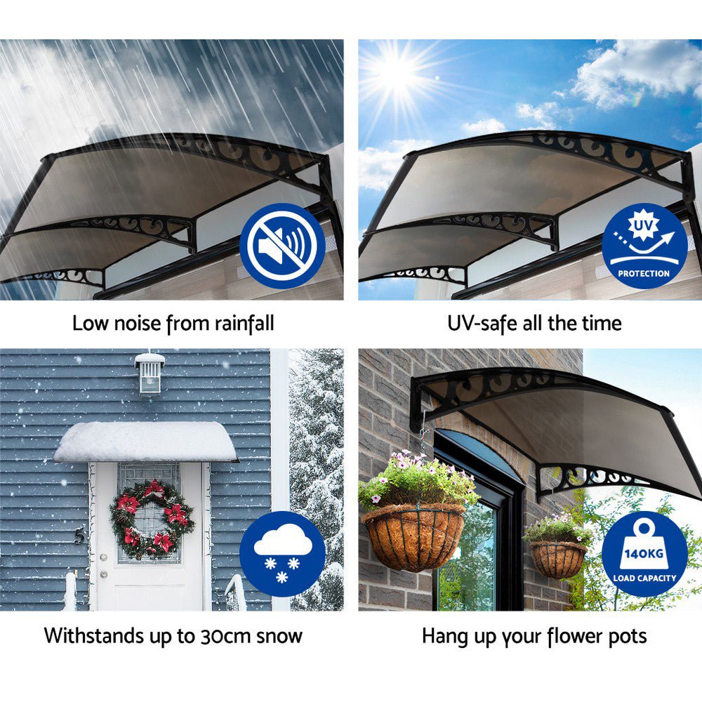 Window Door Awning Door Canopy Patio UV Sun Shield BROWN 1mx4m DIY - Home & Garden > Shading - Rivercity House & Home Co. (ABN 18 642 972 209) - Affordable Modern Furniture Australia