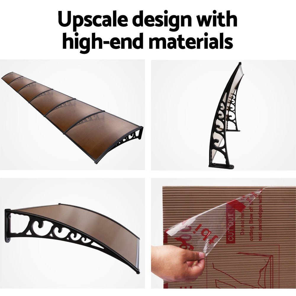 Window Door Awning Door Canopy Patio UV Sun Shield BROWN 1mx6m DIY - Home & Garden > Shading - Rivercity House & Home Co. (ABN 18 642 972 209) - Affordable Modern Furniture Australia