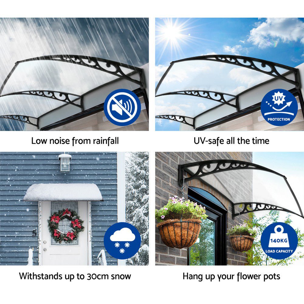 Window Door Awning Door Canopy Patio UV Sun Shield WHITE 1mx6m DIY - Home & Garden > Shading - Rivercity House & Home Co. (ABN 18 642 972 209) - Affordable Modern Furniture Australia