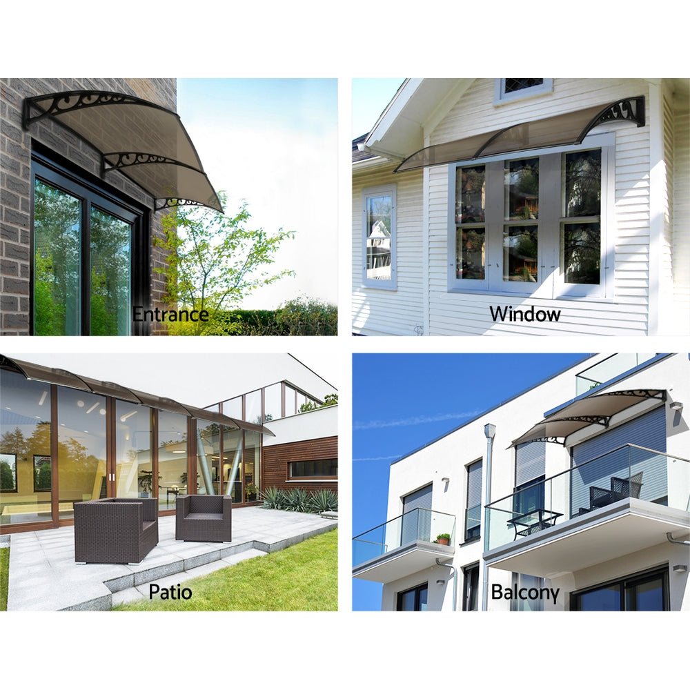 Window Door Awning Outdoor Canopy SunShield Patio 1mx2.4m DIY Brown - Home & Garden > Shading - Rivercity House & Home Co. (ABN 18 642 972 209) - Affordable Modern Furniture Australia
